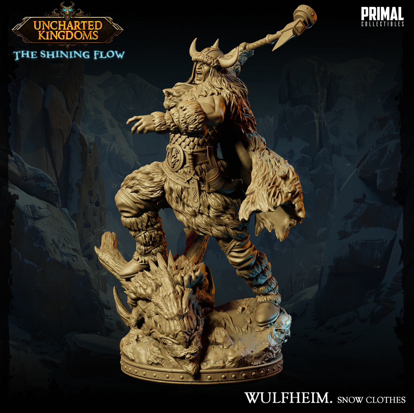 Barbarian Miniatur | Warrior Wulfheim - Snow Clothes | Tabletop - Primal Collectibles