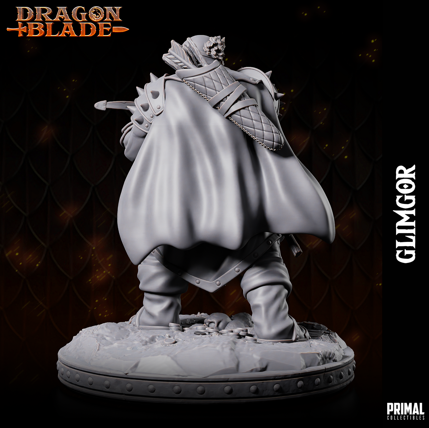 Zwerg Krieger Miniatur | Evil Dwarf Glimgor | Pathfinder | DnD | Primal Collectibles