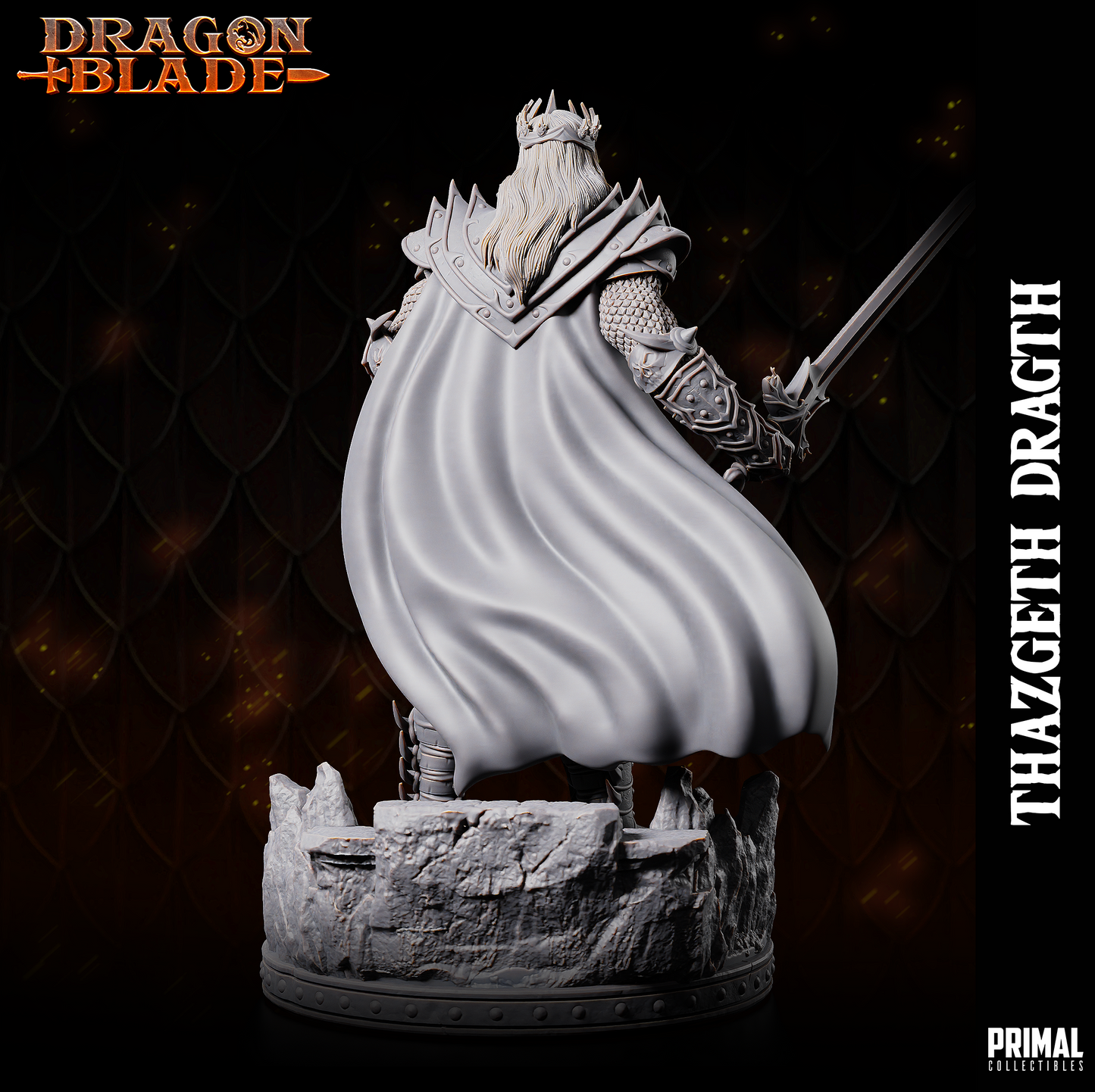 Fighter Miniatur | Wizard | Dragon Emperor Thazgeth Draght | 2 Optionen | Pathfinder | DnD | Primal Collectibles