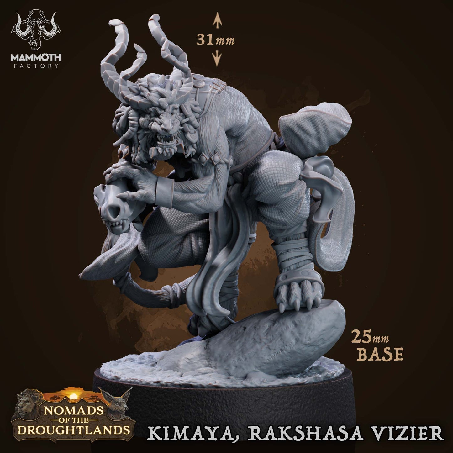 Rakshasa Spellcaster Miniatur | Schamane | 2 Posen | Katzenvolk | Mammoth Factory