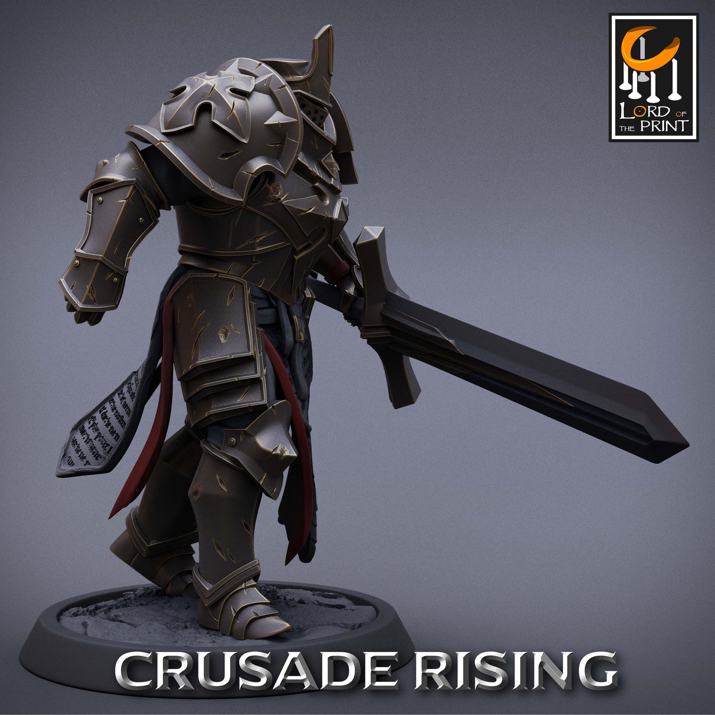 Templar mit Schwert Tabletop Miniatur | Paladin | 5 Posen | Ritter | Kreuzritter | Kleriker - Lord of the Print