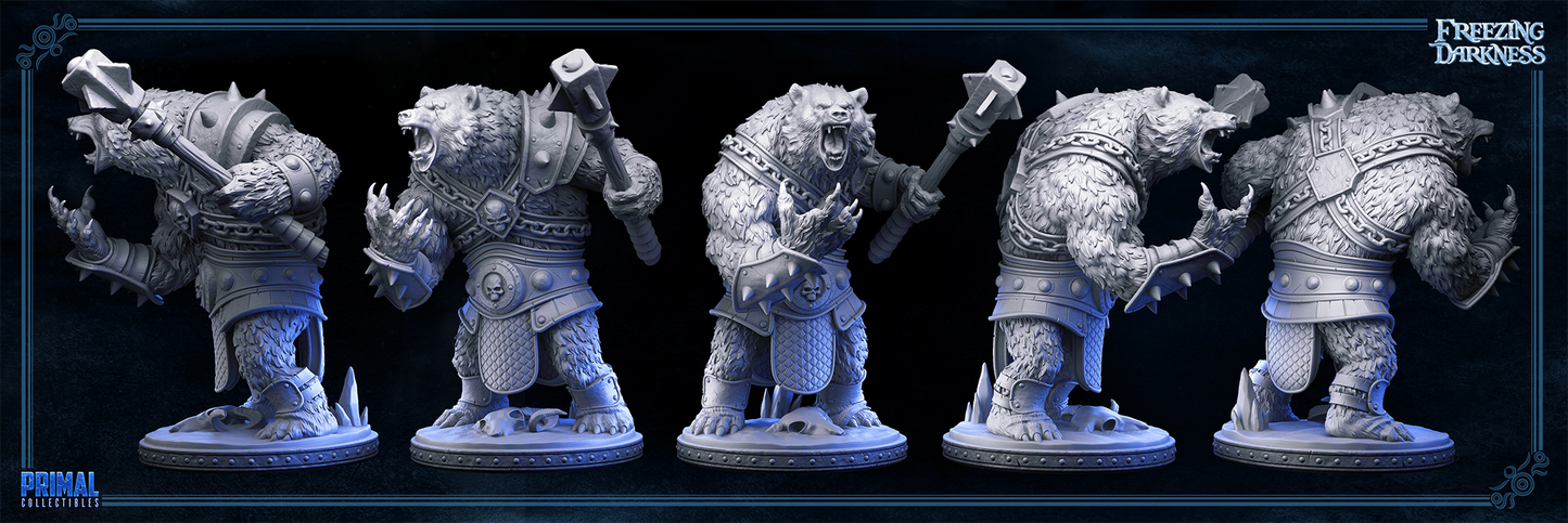 Eisbär Krieger Miniatur | Polar War Bear | Tabletop - Primal Collectibles