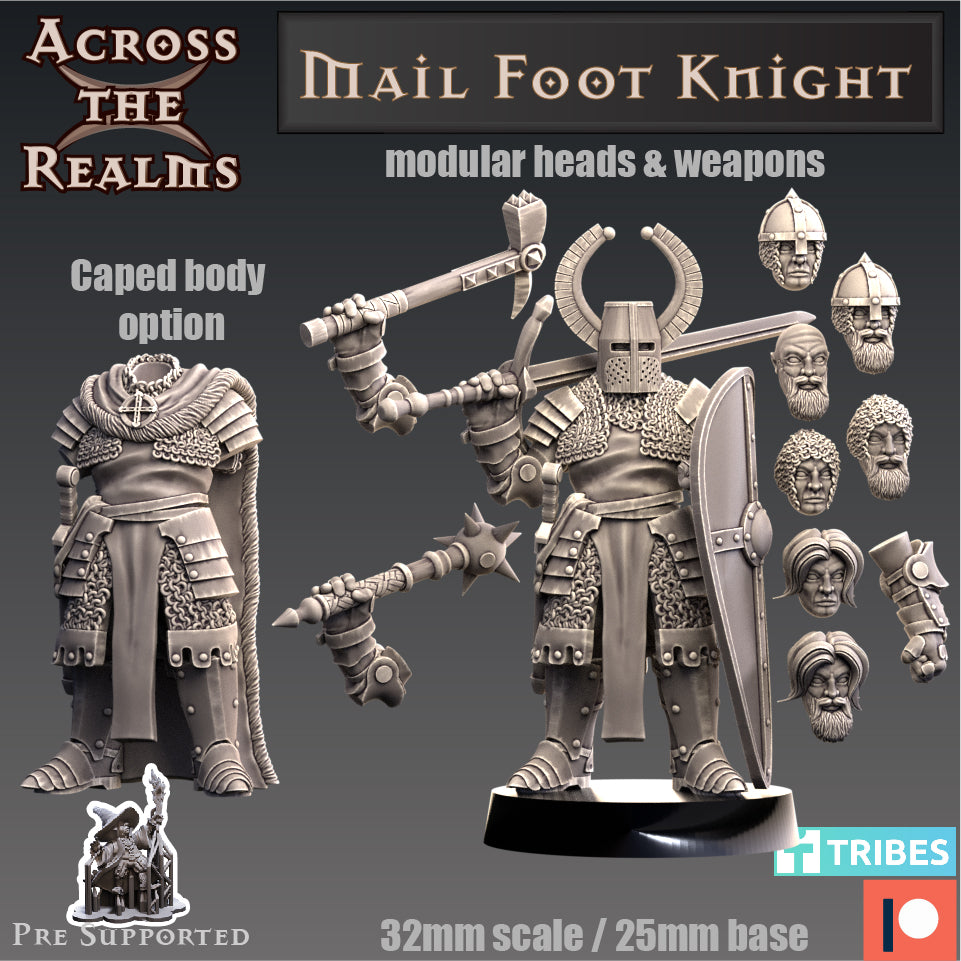Mail Foot Knight Miniature - Ritter Miniatur | Across the Realms