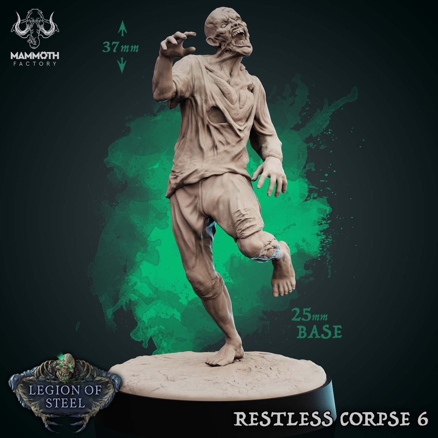 Zombie Untote Miniatur - 6 Posen | Tabletop | Undead | Dungeons and Dragons | Mammoth Factory