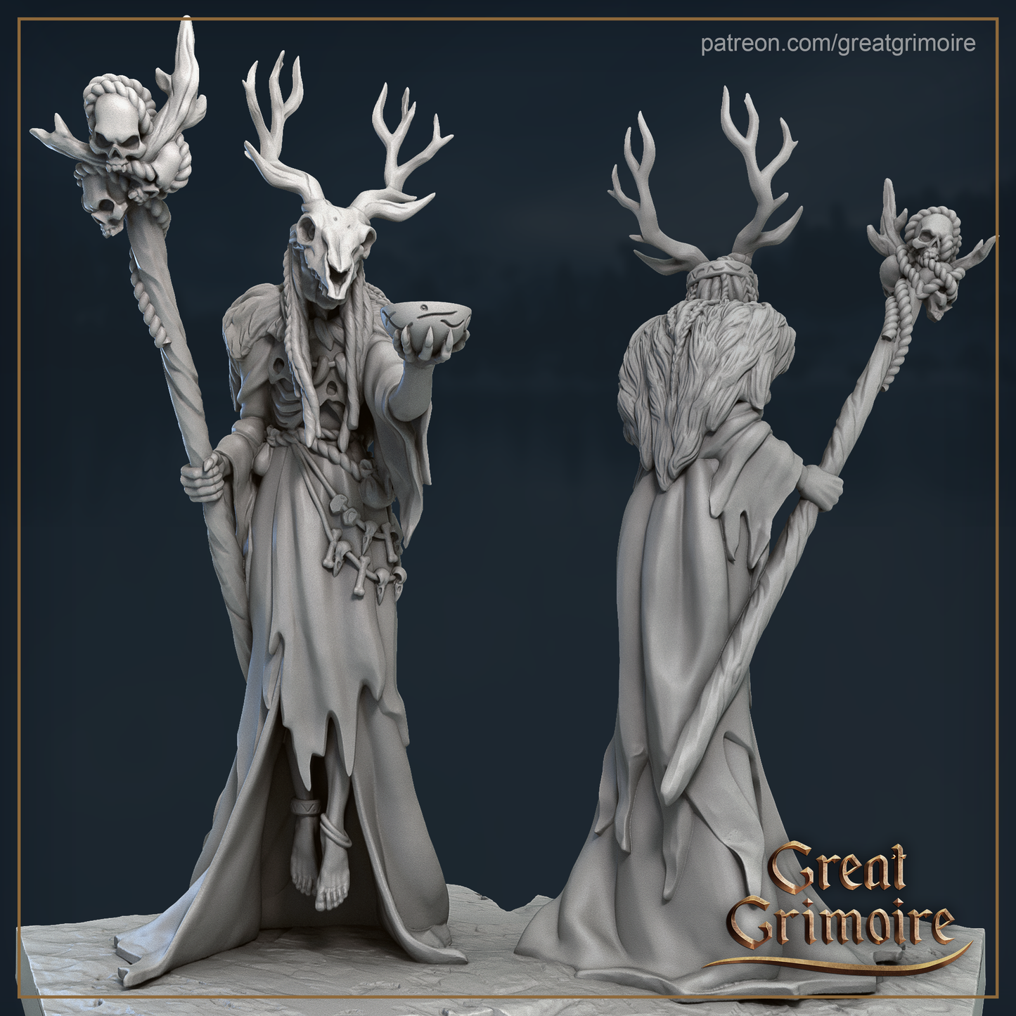 Dran'niir Schamanin Tabletop Miniatur - Druid Great Grimoire