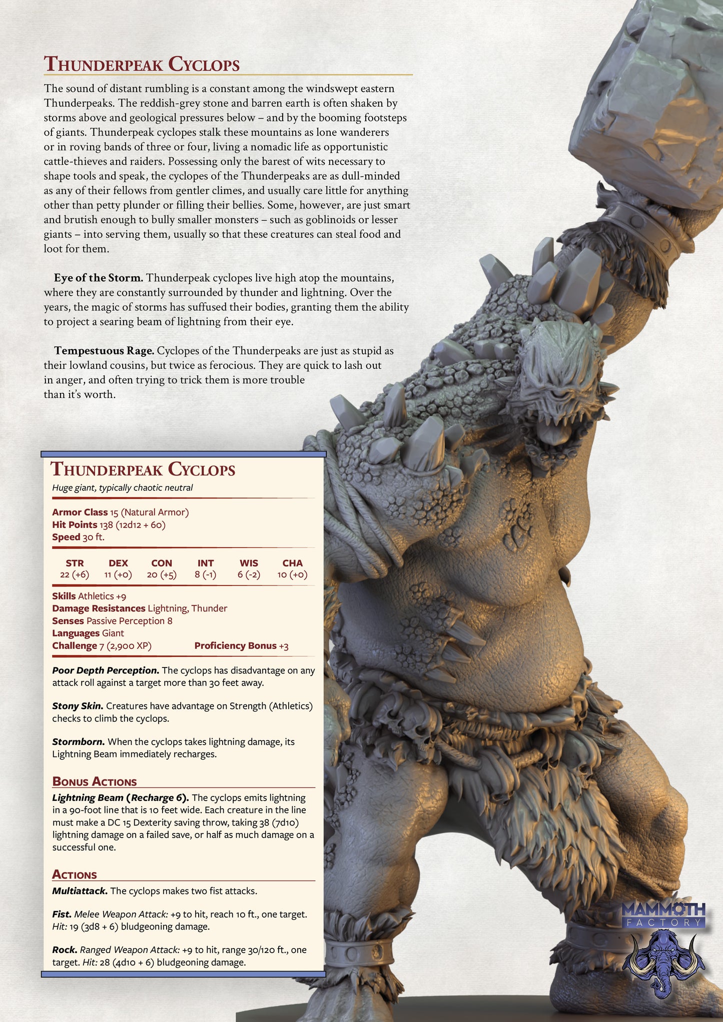 Zyklop Miniatur - Thunderpeak - Cyclops - Mammoth Factory