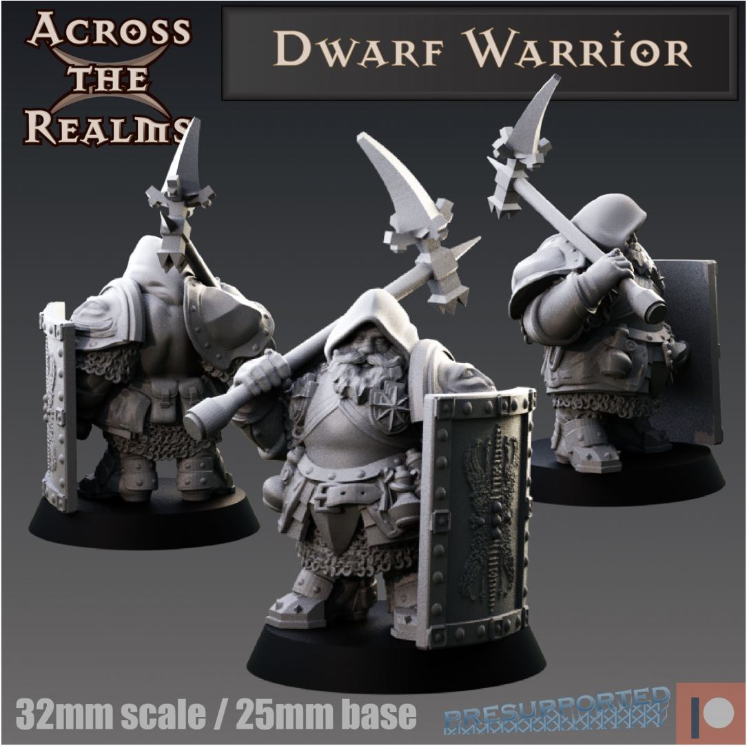 Zwerg Krieger Tabletop MIniatur - Across the Realms