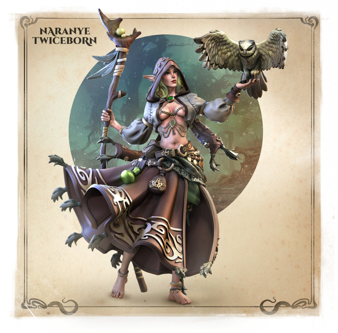 Naranye Twiceborn Elf Druid Miniatur | Great Grimoire