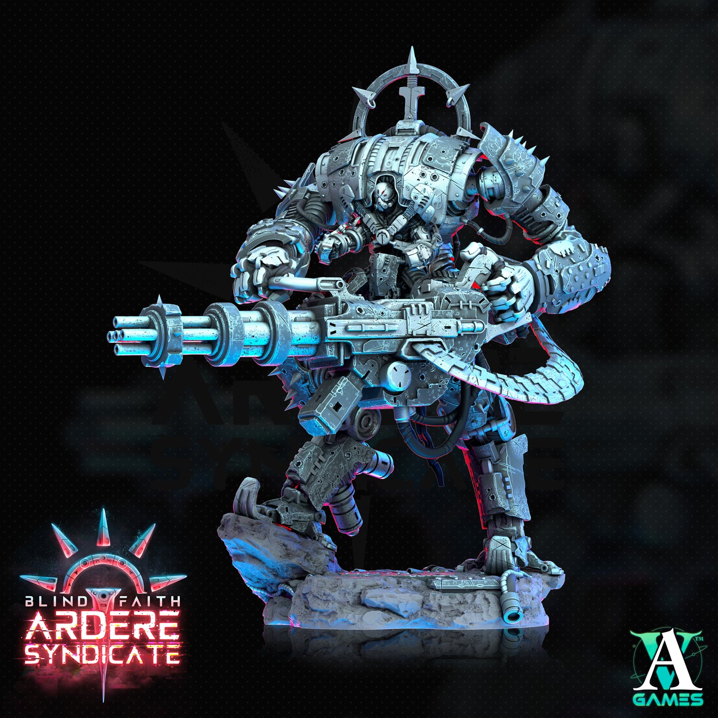 Arderite Sentinels Mech Miniatur | 5 Posen | Blind Fate | Archvillain Games