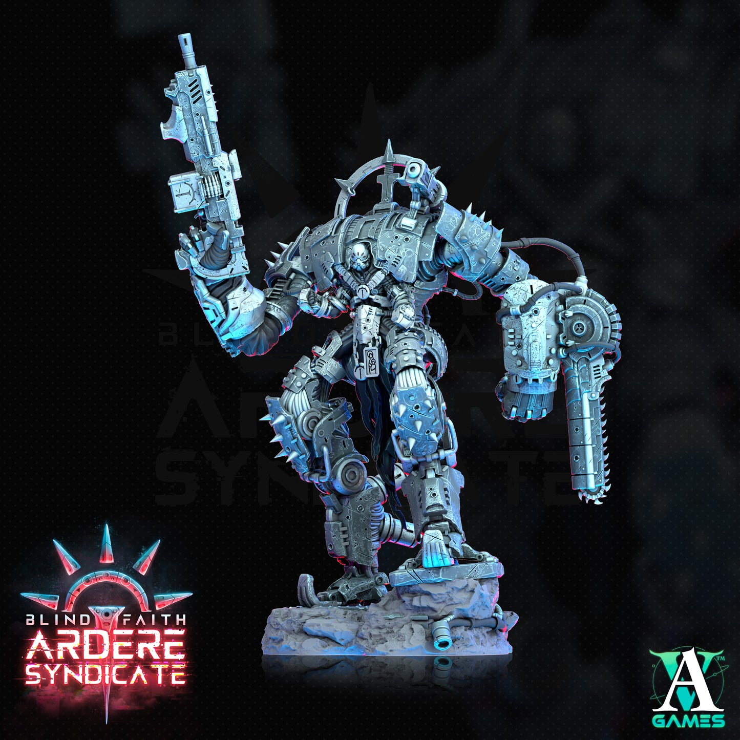 Arderite Sentinels Mech Miniatur | 5 Posen | Blind Fate | Archvillain Games