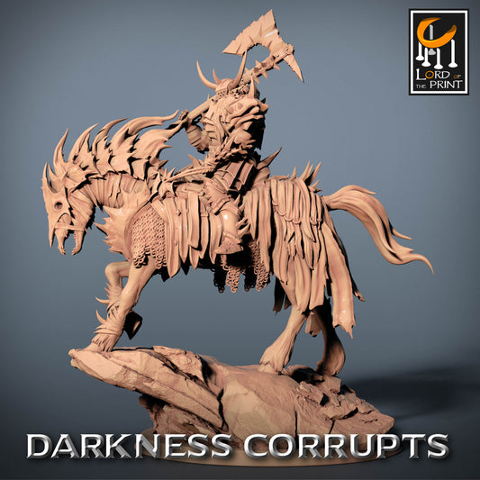 Death Knight mit Pferd Miniatur | Ritter Kavallerie | 5 Posen | Darkness Corrupts | Pathfinder | DnD - Lord of the Print