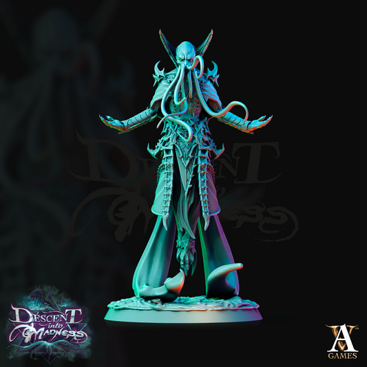 Mind flayer Tabletop Miniatur | Encephalids Enlightened | 4 Posen | Gedankenschinder | Pathfinder | DnD | Archvillain Games