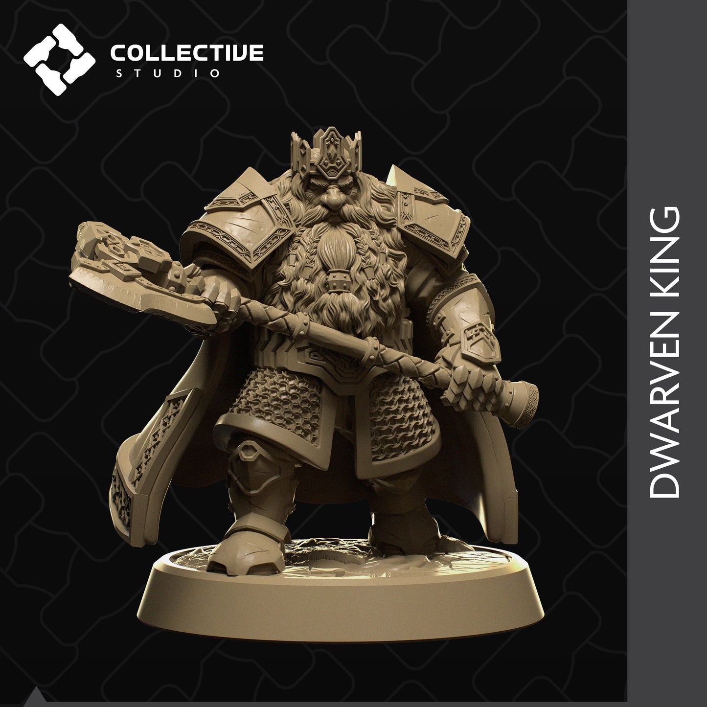 Dwarf King Miniatur | RPG | Zwergenkönig | Pathfinder | D&D | Collective Studio