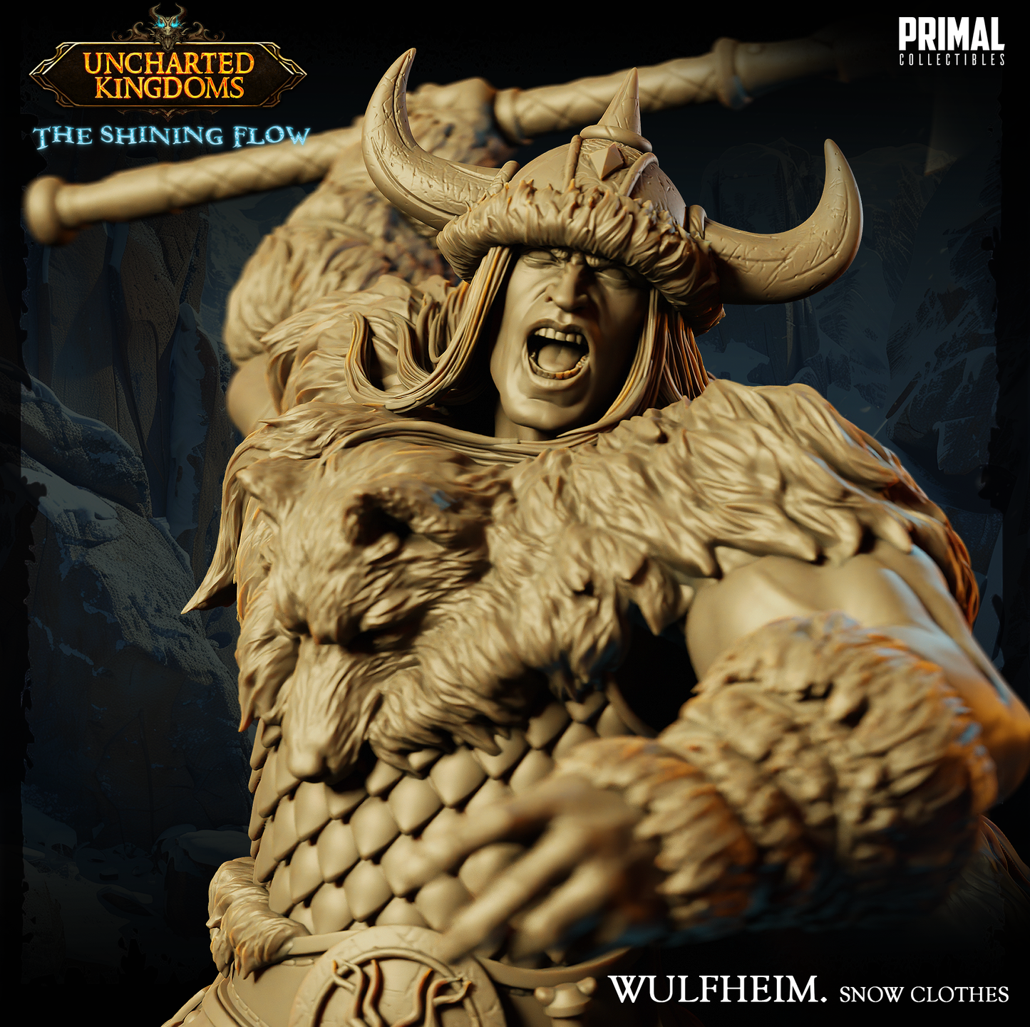 Barbarian Miniatur | Warrior Wulfheim - Snow Clothes | Tabletop - Primal Collectibles