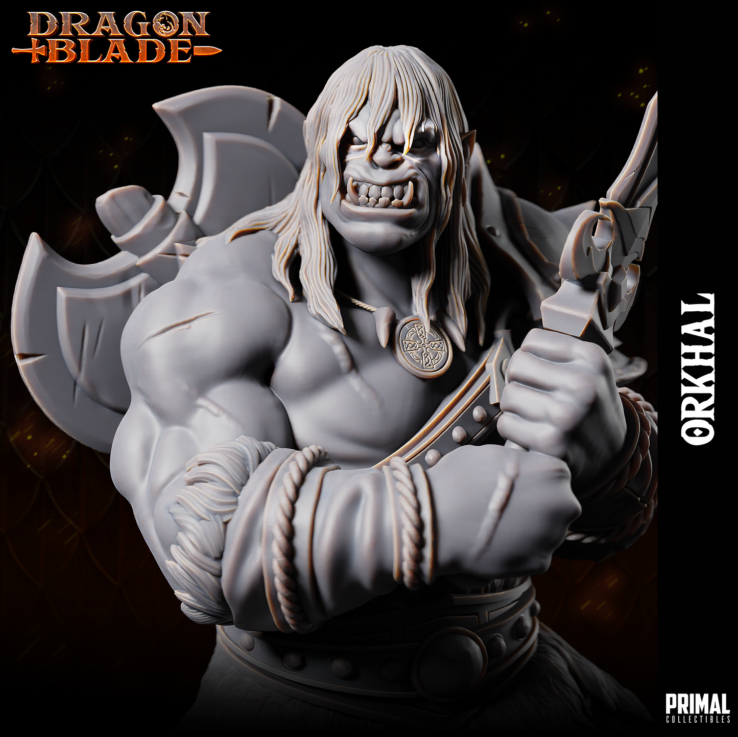 Barbarian Orc Miniatur | Orkhal - Primal Collectibles