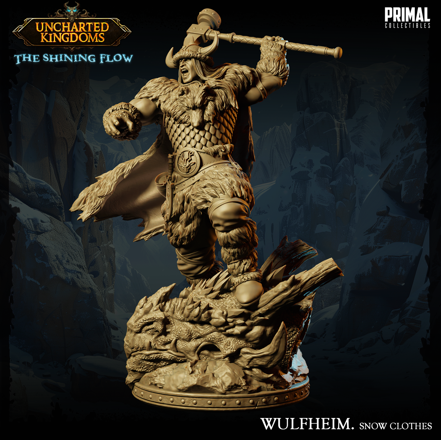 Barbarian Miniatur | Warrior Wulfheim - Snow Clothes | Tabletop - Primal Collectibles