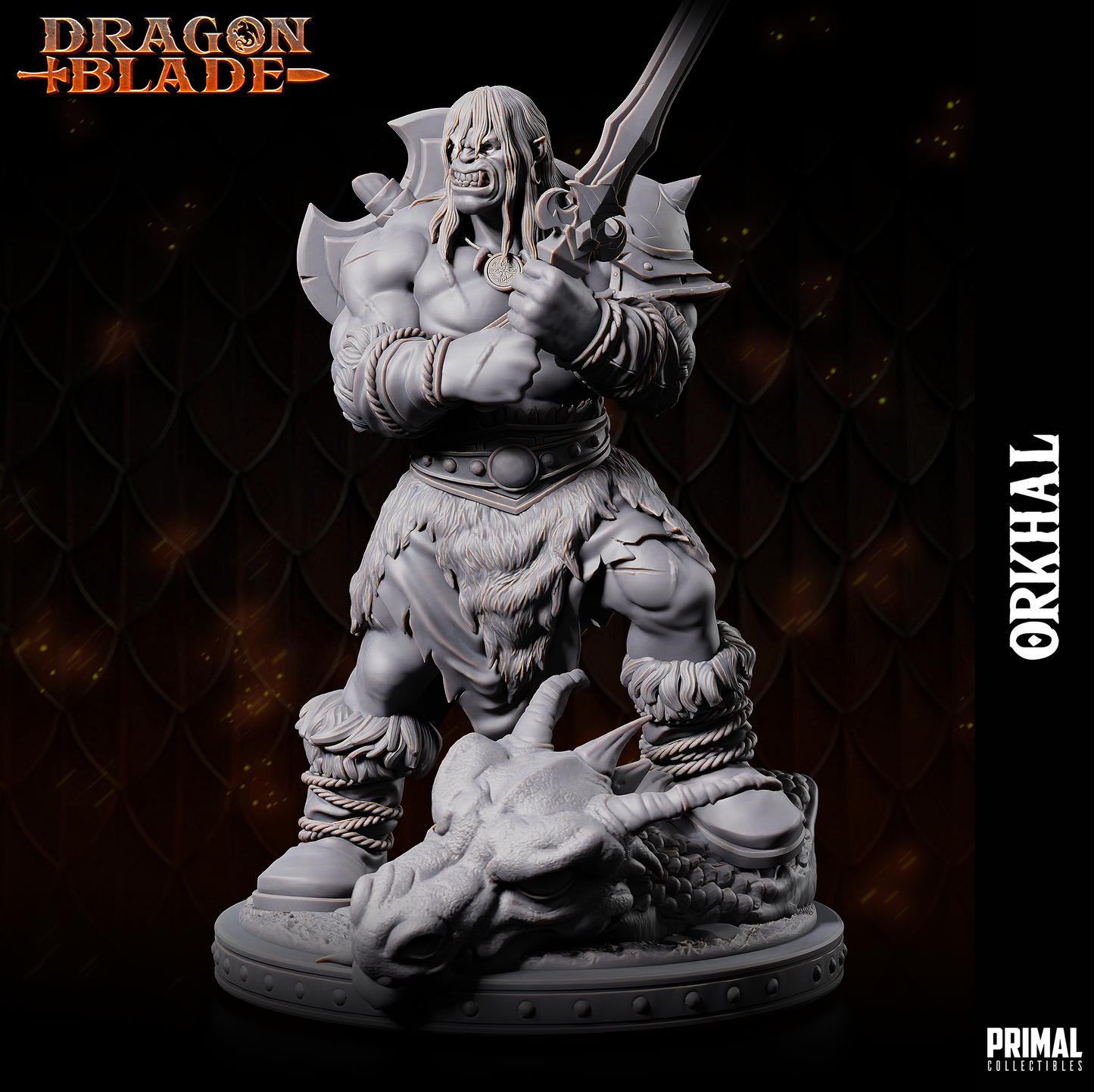 Barbarian Orc Miniatur | Orkhal - Primal Collectibles