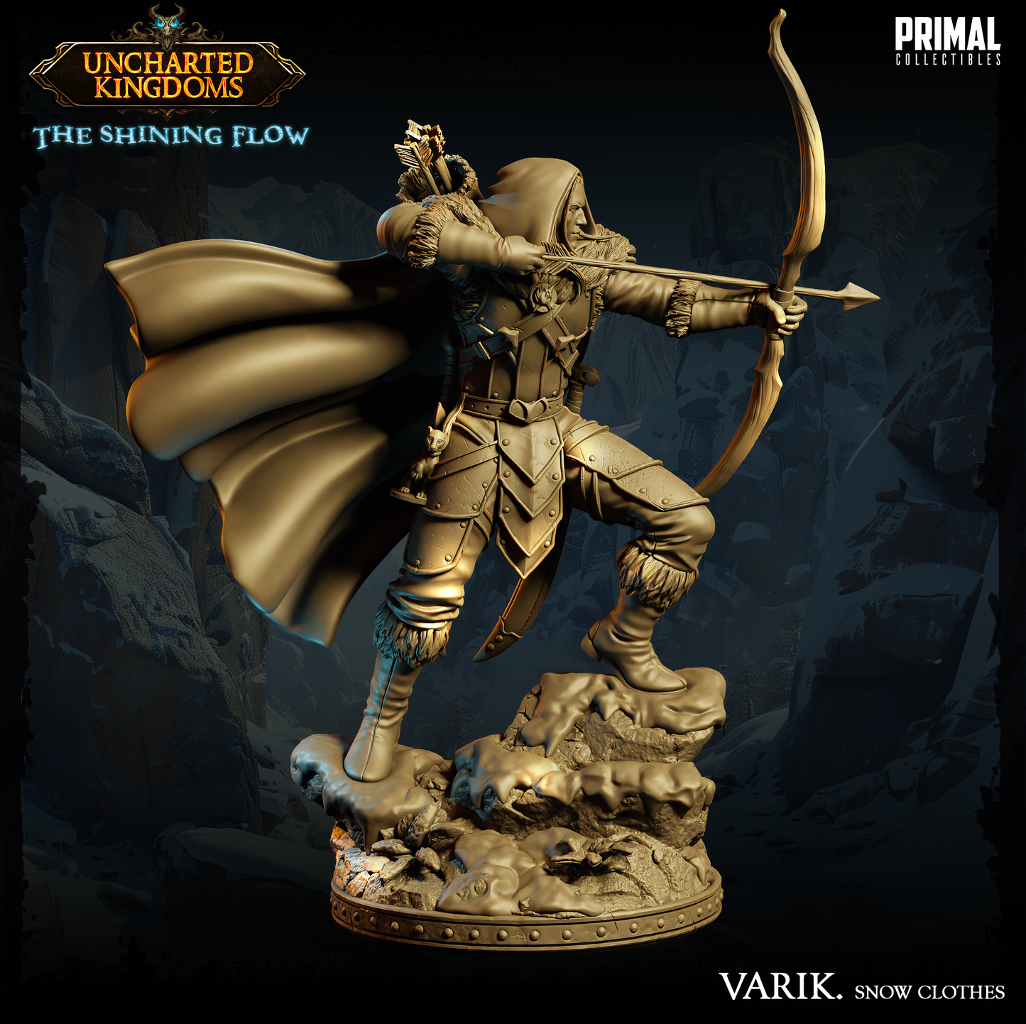 Dark Elf Warrior Miniatur | Fighter Varik - Snow Clothes | Pathfinder | Tabletop | DnD  - Primal Collectibles