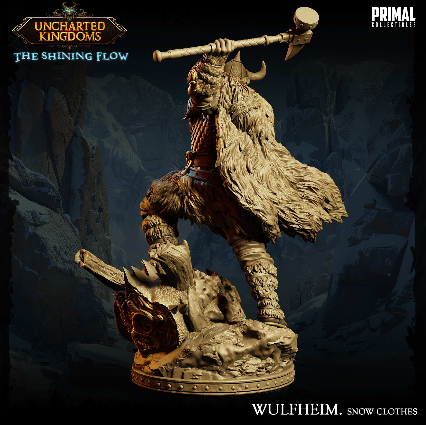 Barbarian Miniatur | Warrior Wulfheim - Snow Clothes | Tabletop - Primal Collectibles