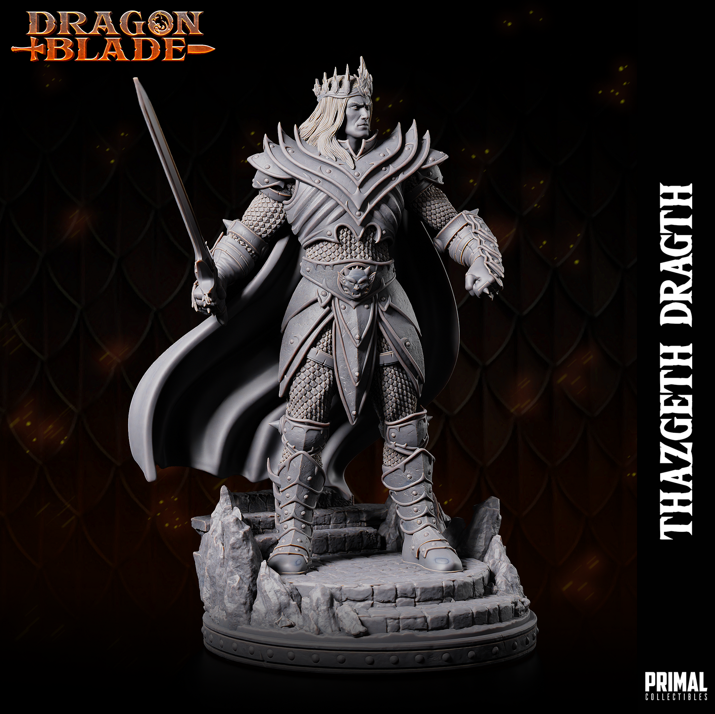 Fighter Miniatur | Wizard | Dragon Emperor Thazgeth Draght | 2 Optionen | Pathfinder | DnD | Primal Collectibles