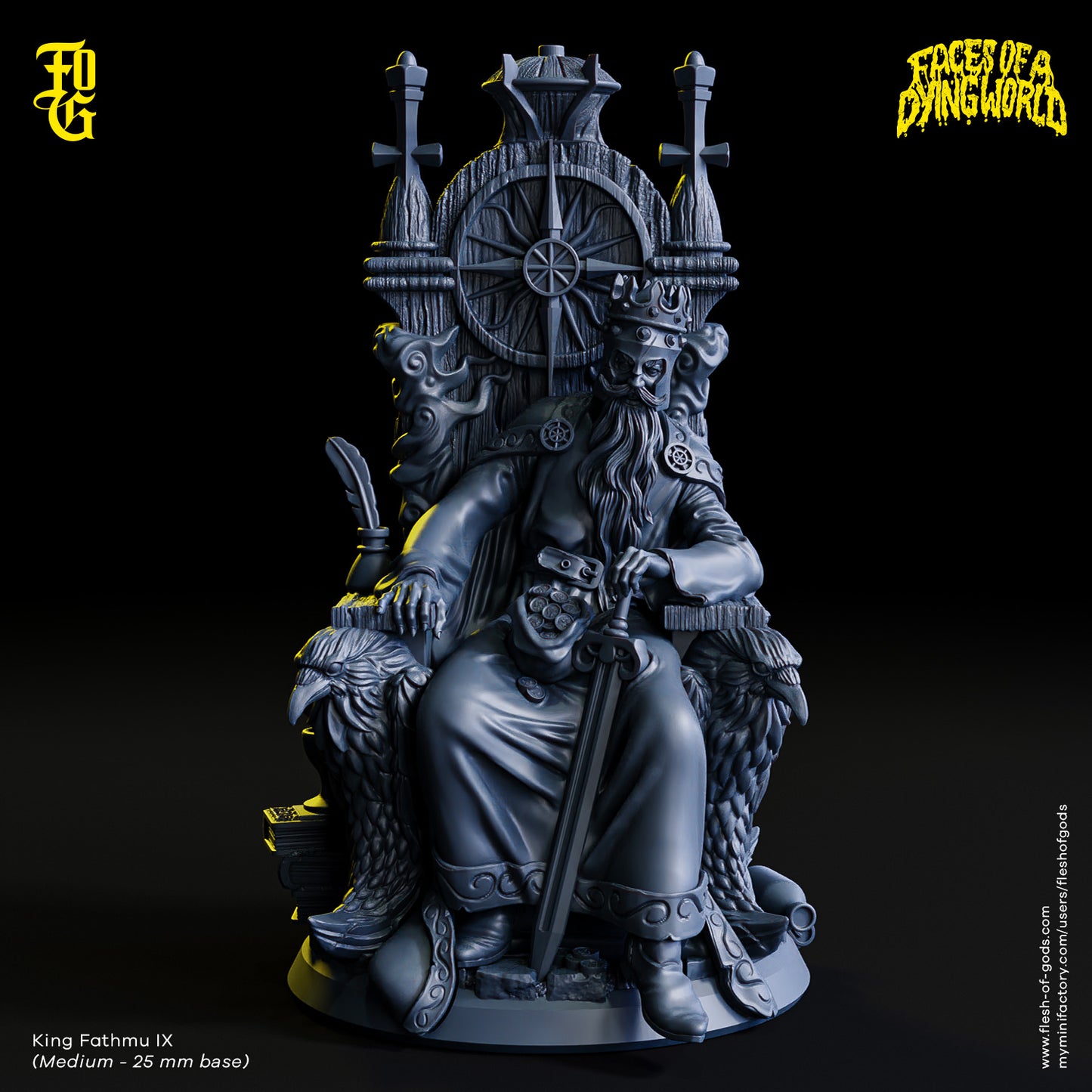 King Fathmu IX Tabletop Miniatur | Einsamer König | D&D | Flesh of Gods