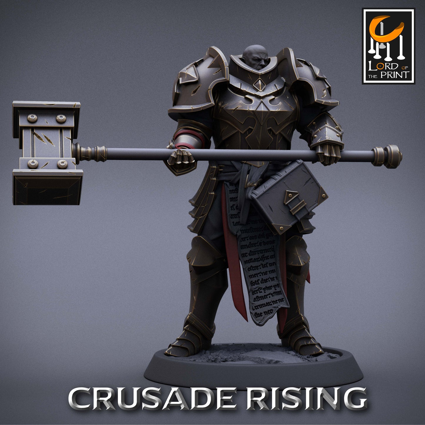 Templar mit Hammer Tabletop Miniatur | Paladin | 5 Posen | Ritter | Kreuzritter | Klerik - Lord of the Print