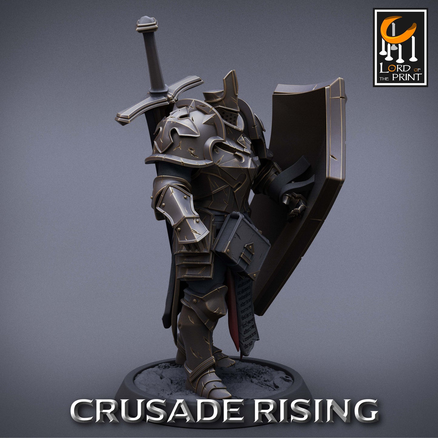 Templar mit Schwert Tabletop Miniatur | Paladin | 5 Posen | Ritter | Kreuzritter | Kleriker - Lord of the Print