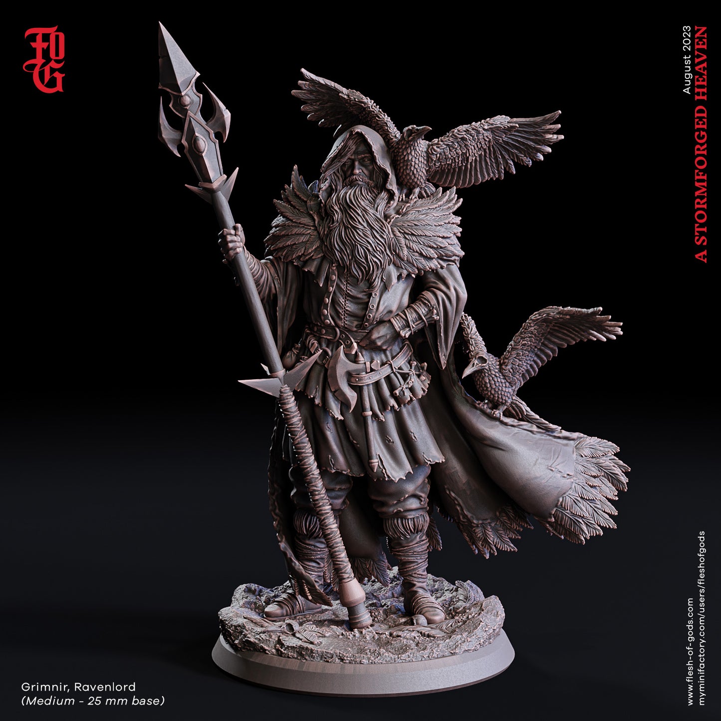 Grimnir Ravenlord Druide Miniatur | TableTop | Pathfinder | DnD | Flesh of Gods