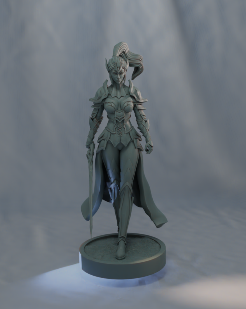 Lilith Elf Paladin Miniatur | 75mm | Kleriker | Pathfinder | DnD | RKS3D Miniatures