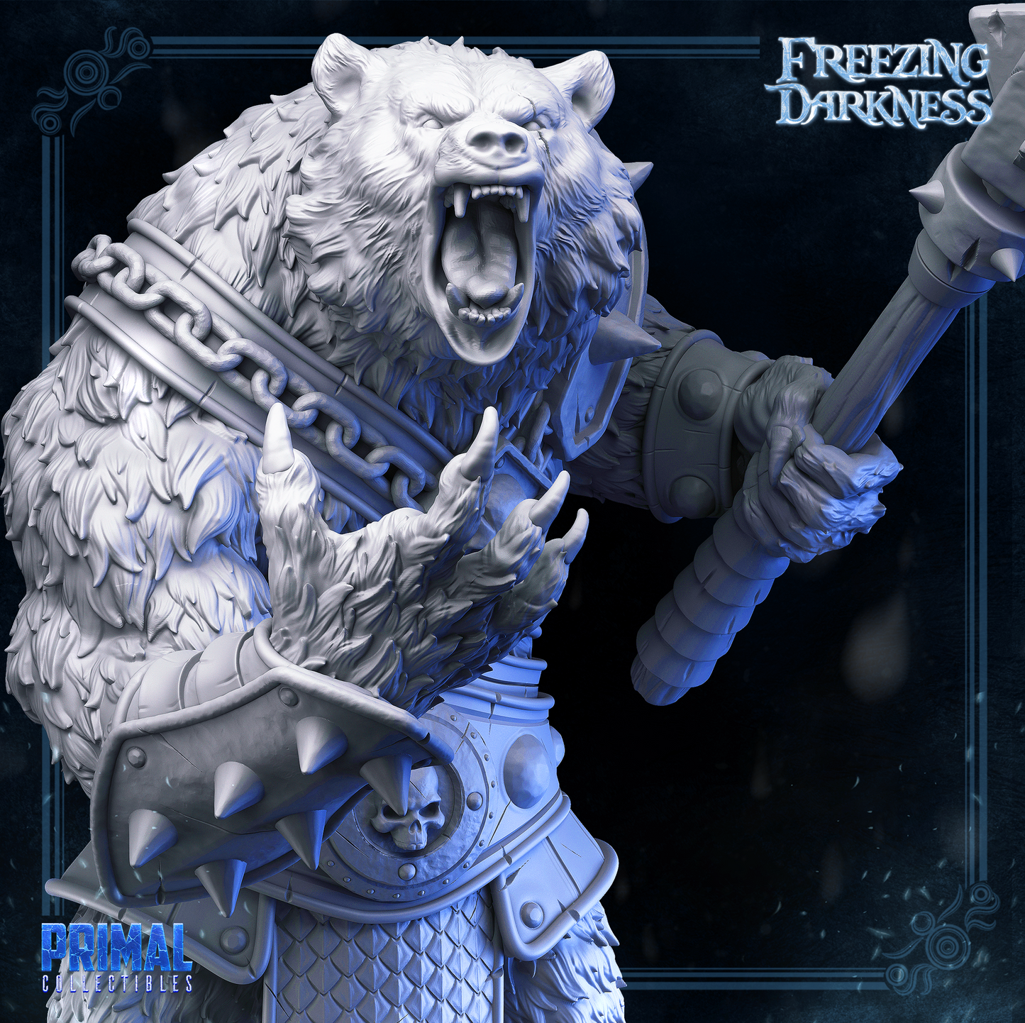 Eisbär Krieger Miniatur | Polar War Bear | Tabletop - Primal Collectibles