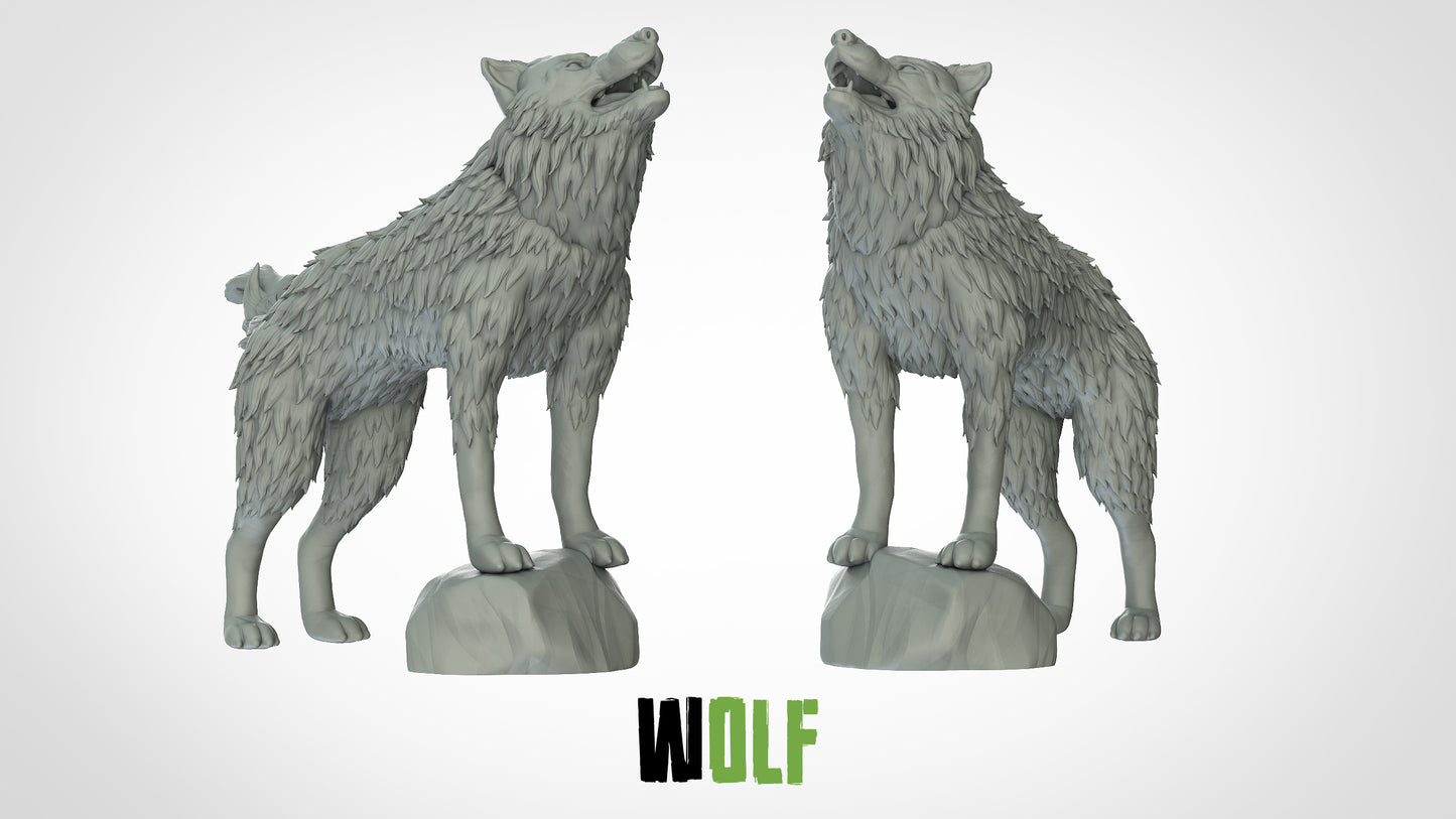 Wolf Miniatur (Pose 2) - 3DIP Studios