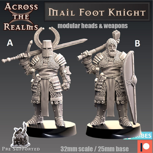 Mail Foot Knight Miniature - Ritter Miniatur | Across the Realms