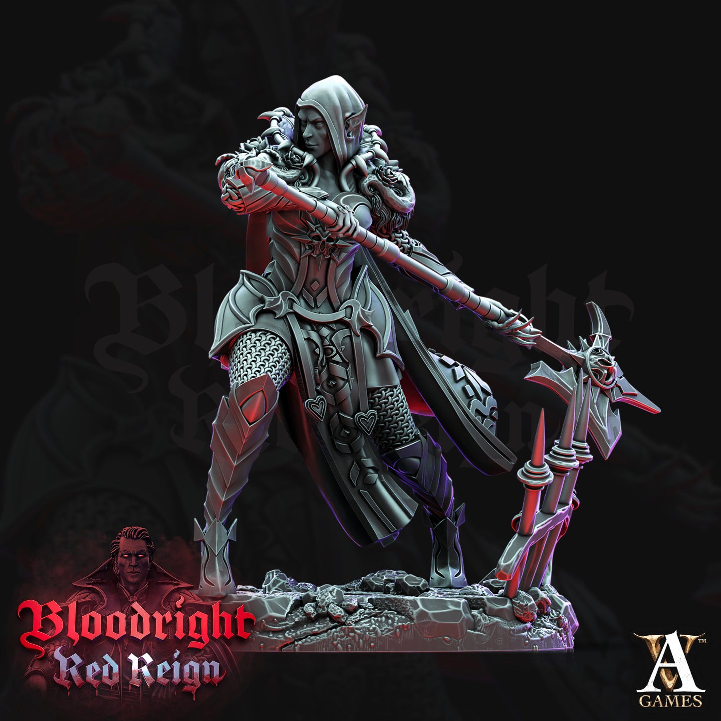 Vampir Kriegerin Tabletop Miniatur | D&D | Bloodright - Archvillain Games