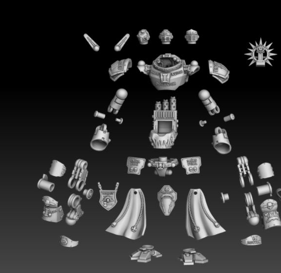 Silver Wardens Dread Walker Demon Slayer Destroyer Knight 3D Tabletop Miniatur
