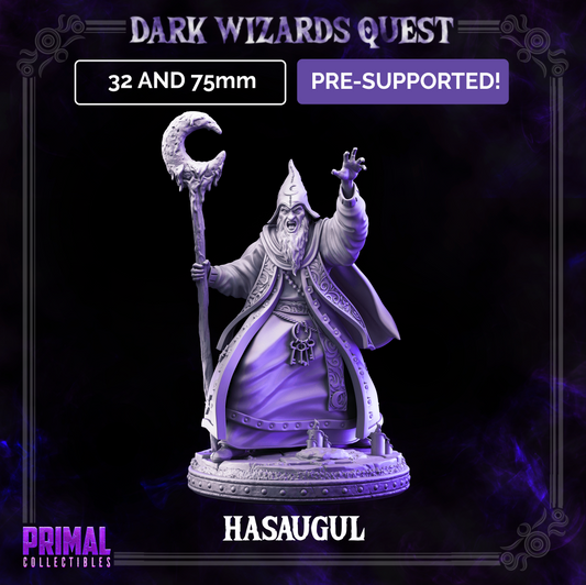Dark Wizard Hasaugul | Magier Miniatur - Primal Collectibles