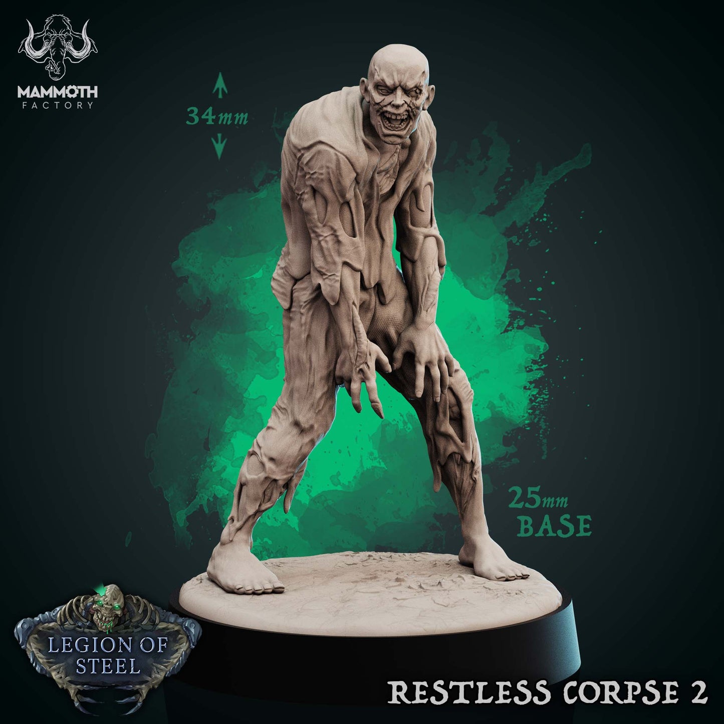Zombie Untote Miniatur - 6 Posen | Tabletop | Undead | Dungeons and Dragons | Mammoth Factory