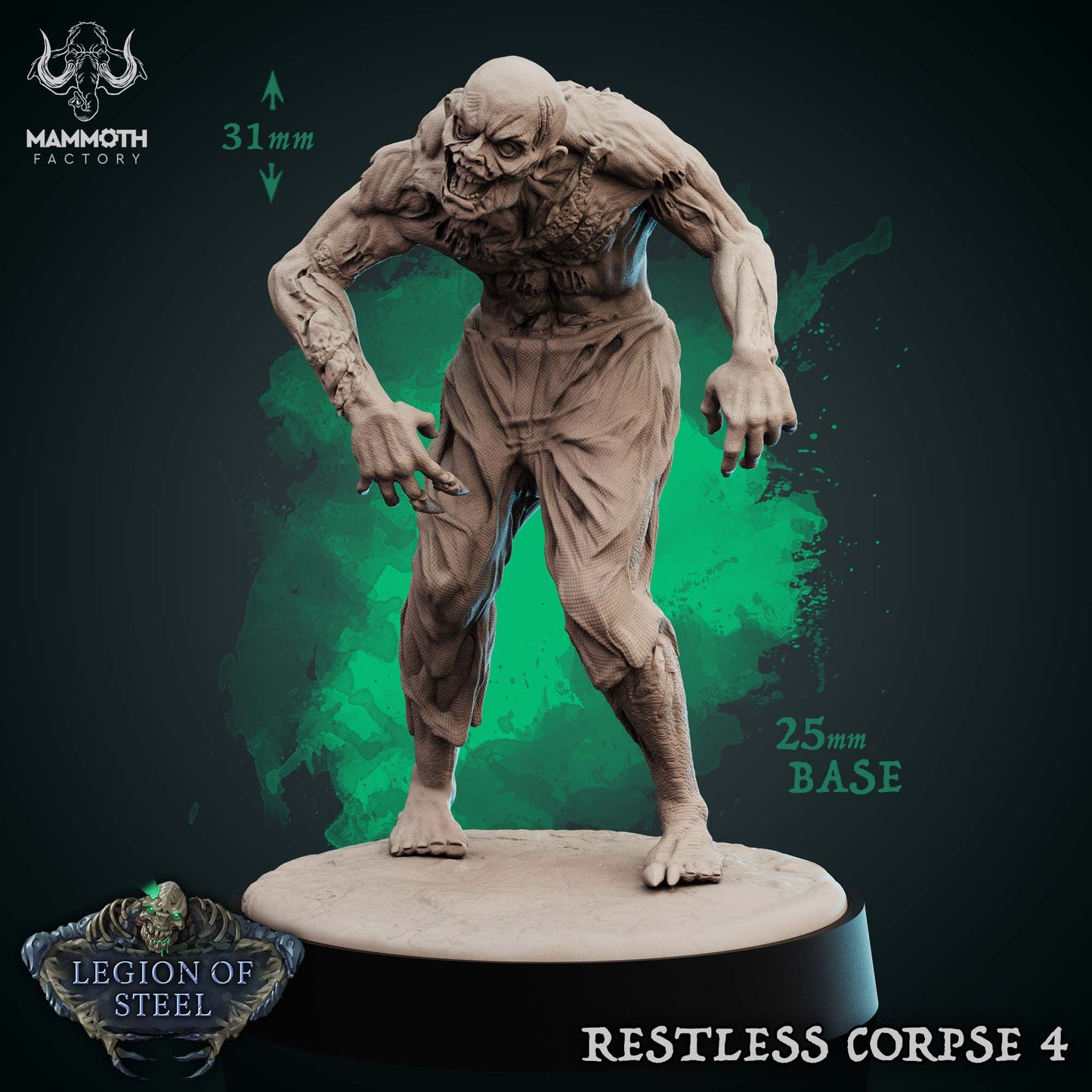 Zombie Untote Miniatur - 6 Posen | Tabletop | Undead | Dungeons and Dragons | Mammoth Factory