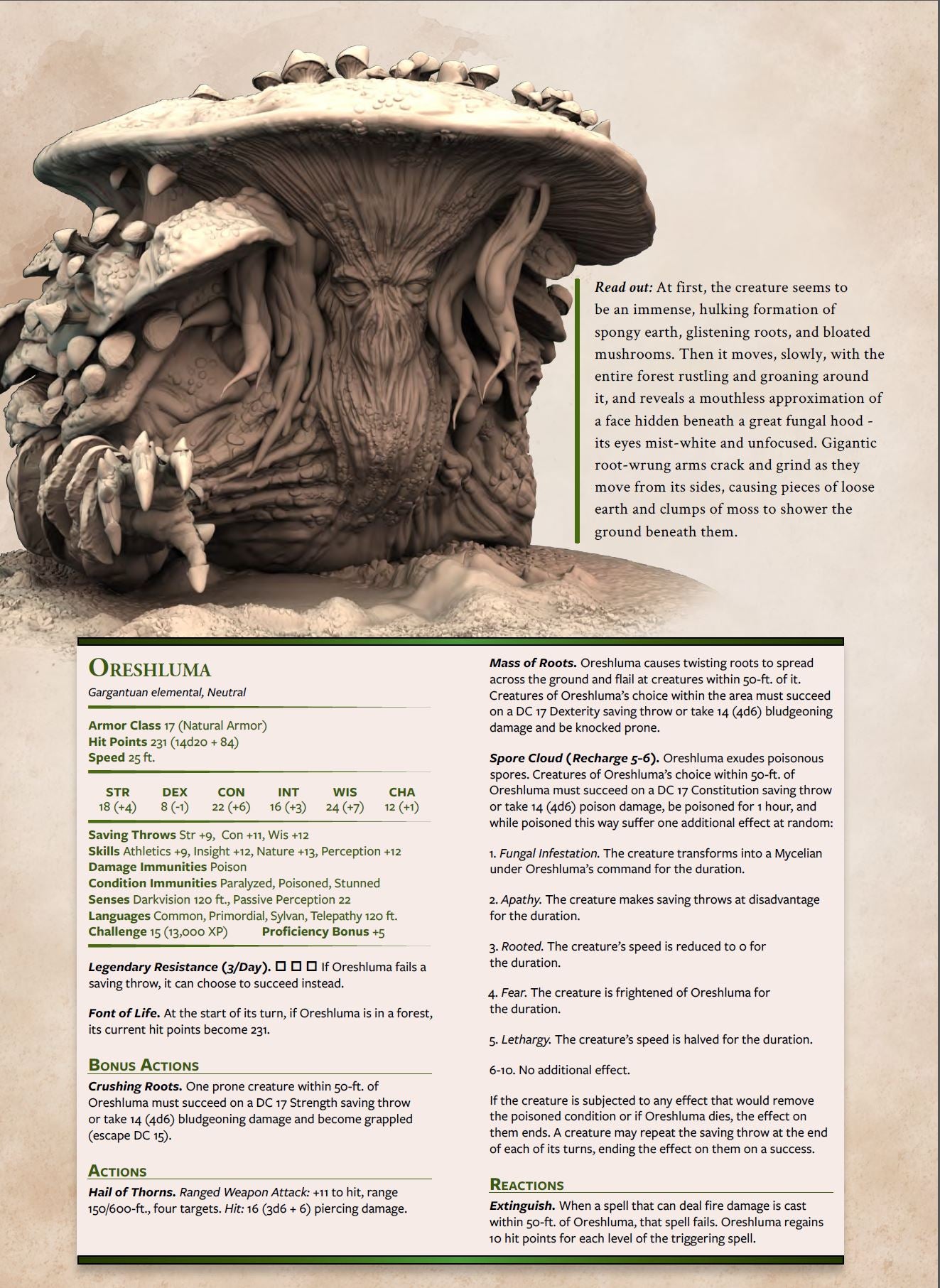 Oreshluma Pilz Monster Boss Miniatur | Dungeons and Dragons | Tabletop | Mammoth Factory