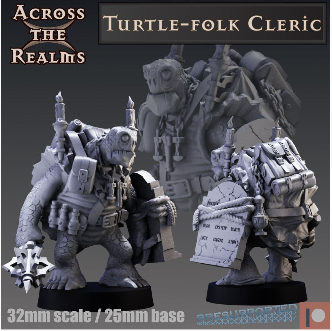 Turtle-Folk Cleric Miniatur - Across the Realms