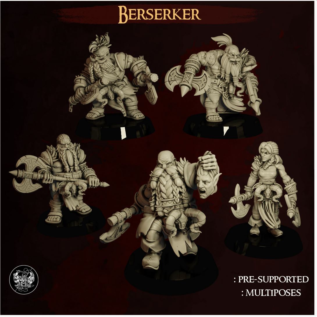 Zwerg Berserker Miniatur | Dwarf | DnD | Tabletop - The Master Forge