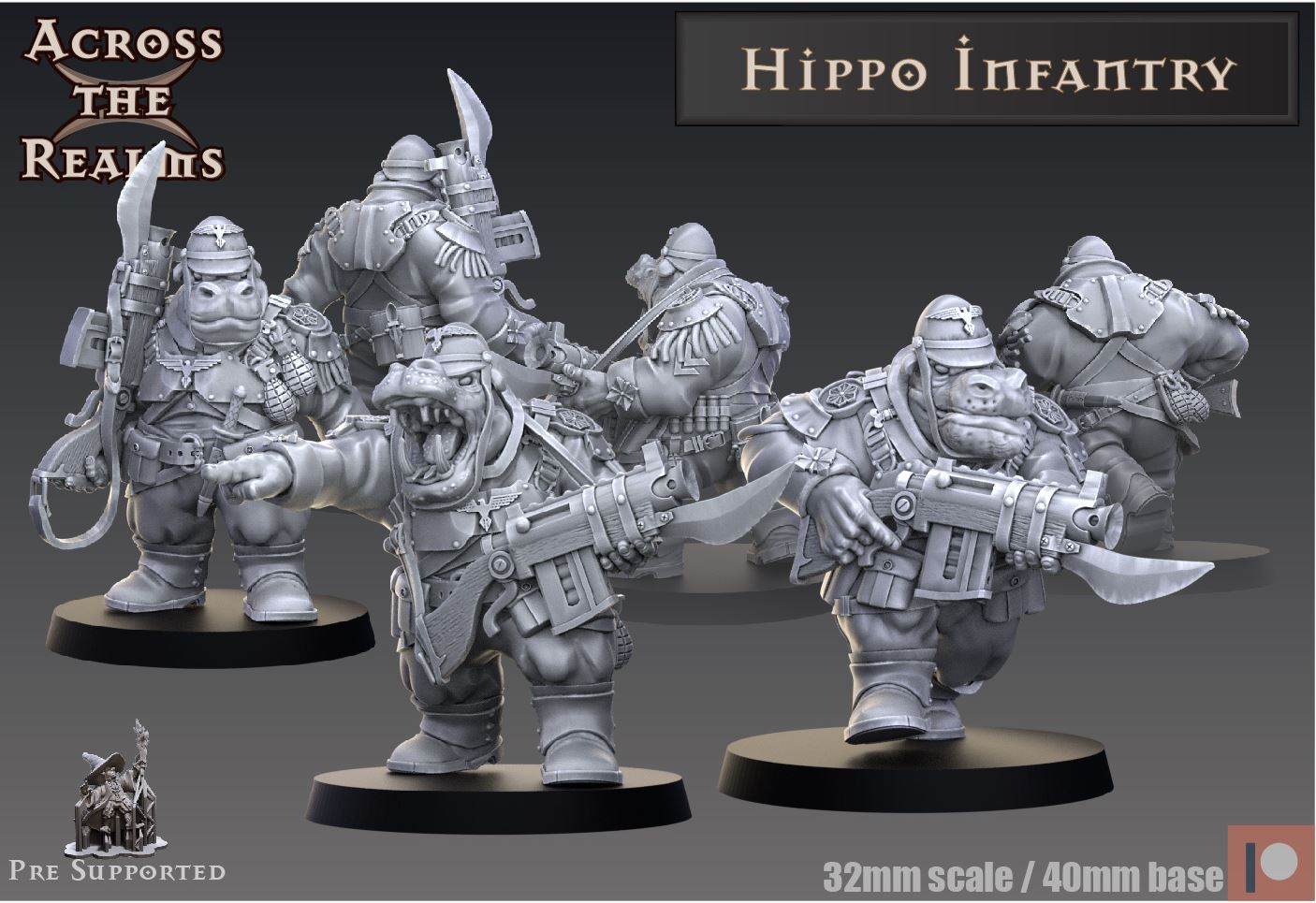 Hippo Infantry Miniatur - Across the Realms