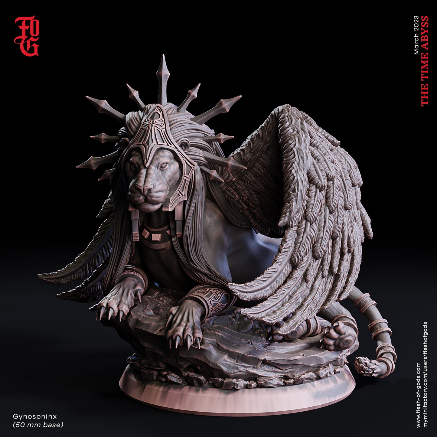 Gynosphinx Miniatur | Sphinx Tabletop Miniatur | Flesh of Gods