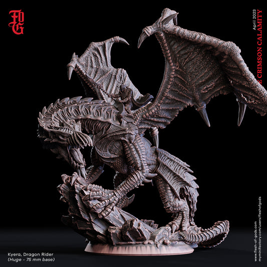 Roter Drache Miniatur | Kyera Dragon Rider Tabletop | D&D | Flesh of Gods