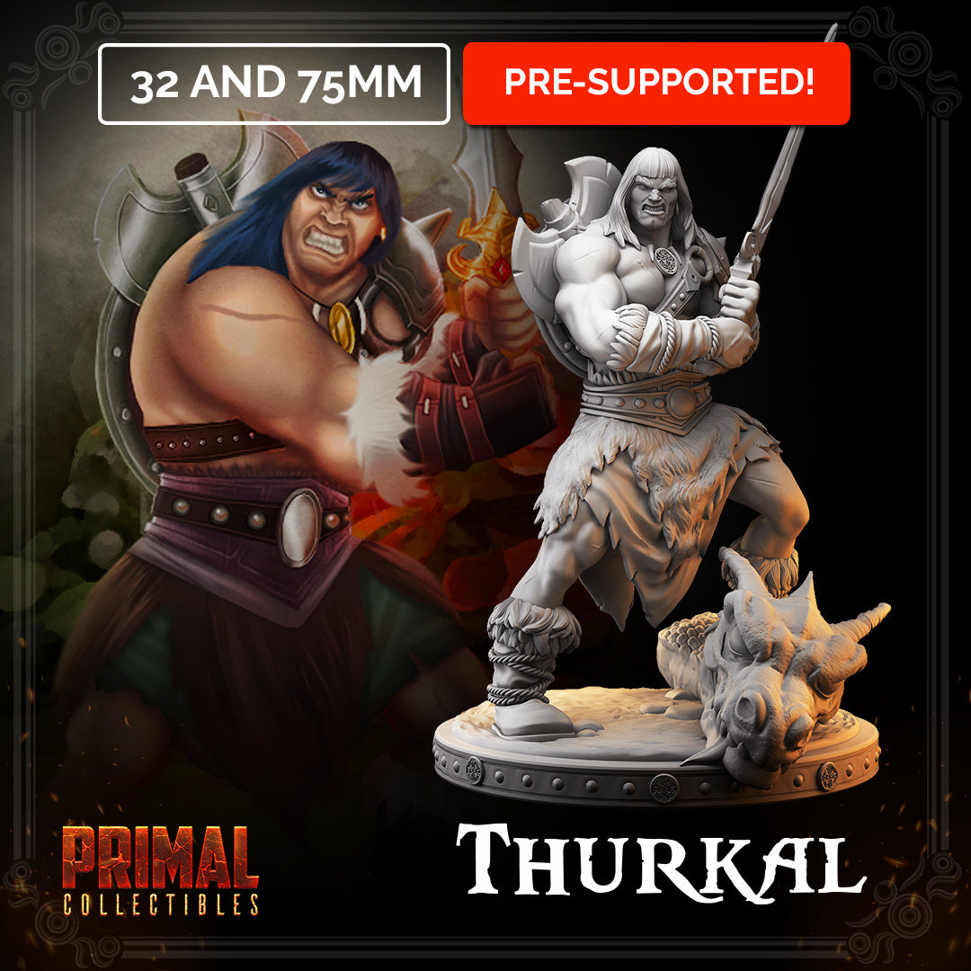 Thurkal der Barbar | The Barbarian Miniatur | Tabletop - Primal Collectibles
